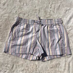LOFT Striped Drawstring Shorts Pastel Pull On XS